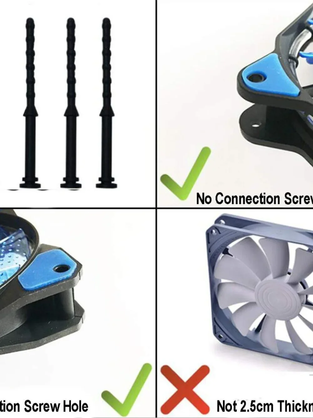 20PCS PC Case Fans Computer Cooling Fan Mount Screws, CPU Fan Mounting Pin Rivet